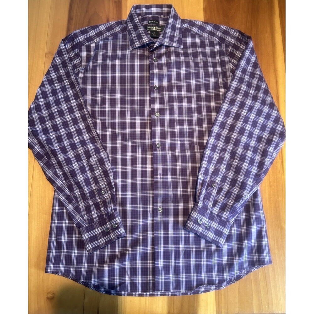 Pronto Uomo Men’s Dress Shirt. Non Iron. Long Sleeve. Button. Large
